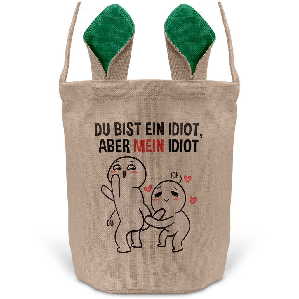 22Feels® Männer Frauen Osterkorb Ehefrau Ehemann Freund Freundin Ostern mit Henkel Ostergeschenk Tragetasche Ostern Deko Osternest Körbchen Hasenohren (Beige/Grün)-Ostern Tragetasche-22Feels