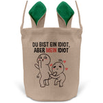 22Feels® Männer Frauen Osterkorb Ehefrau Ehemann Freund Freundin Ostern mit Henkel Ostergeschenk Tragetasche Ostern Deko Osternest Körbchen Hasenohren (Beige/Grün)-Ostern Tragetasche-22Feels