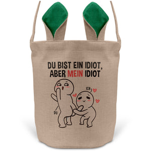 22Feels® Männer Frauen Osterkorb Ehefrau Ehemann Freund Freundin Ostern mit Henkel Ostergeschenk Tragetasche Ostern Deko Osternest Körbchen Hasenohren (Beige/Grün)-Ostern Tragetasche-22Feels