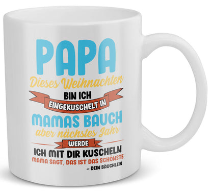 22Feels® Geschenk für werdende Väter zu Weihnachten - Du Wirst Papa Tasse mit Spruch (Weiss, 320ml)-Weisse Tasse 320ml-22Feels