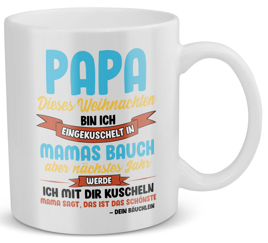 22Feels® Geschenk für werdende Väter zu Weihnachten - Du Wirst Papa Tasse mit Spruch (Weiss, 320ml)-Weisse Tasse 320ml-22Feels