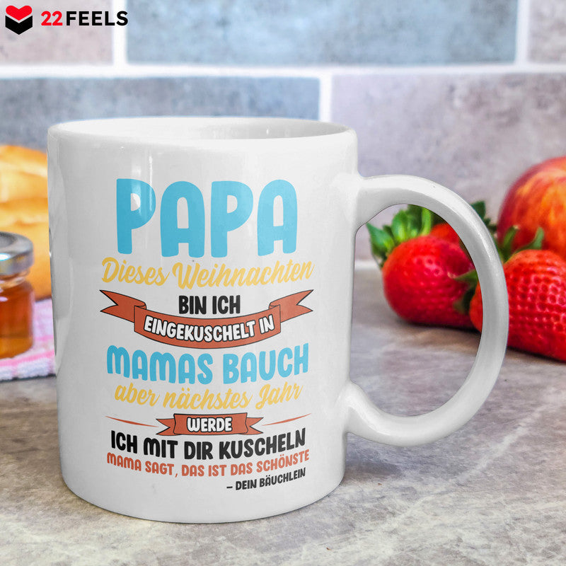 22Feels® Geschenk für werdende Väter zu Weihnachten - Du Wirst Papa Tasse mit Spruch (Weiss, 320ml)-Weisse Tasse 320ml-22Feels