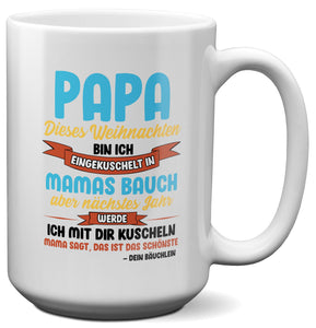22Feels® Weihnachtsgeschenk für Werdende Väter - Du Wirst Papa XL Tasse mit Spruch (Weiss, 440ml)-Weisse XL Tasse 440ml-22Feels
