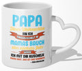 22Feels® Weihnachtsgeschenk für Werdende Väter - Du Wirst Papa Tasse mit Spruch: Dieses Weihnachten bin ich eingekuschelt (Herzhenkel, Weiss, 320ml)-Tasse Weiss Herzhenkel 320ml-22Feels