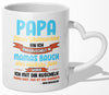 22Feels® Weihnachtsgeschenk für Werdende Väter - Du Wirst Papa Tasse mit Spruch: Dieses Weihnachten bin ich eingekuschelt (Herzhenkel, Weiss, 320ml)-Tasse Weiss Herzhenkel 320ml-22Feels