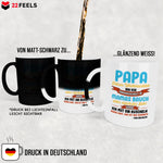 22Feels® Weihnachtsgeschenk für Werdende Väter - Du Wirst Papa Zaubertasse mit Spruch (Matt-Schwarz und Weiss, 320ml)-Farbwechsel Tasse Matt 320ml-22Feels