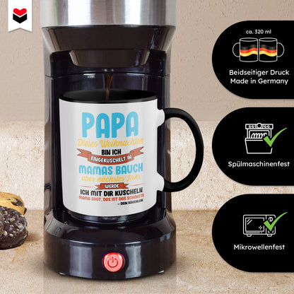 22Feels® Weihnachtsgeschenk für Werdende Väter - Du Wirst Papa Tasse mit Spruch (Weiss-Schwarz, 320ml)-TwoTone Tasse Weiss-Schwarz 320ml-22Feels