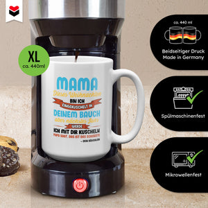 22Feels® Weihnachtsgeschenk für Werdende Mamas - XL Tasse mit Spruch (Weiss, 440ml)-Weisse XL Tasse 440ml-22Feels