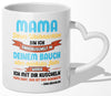 22Feels® Weihnachtsgeschenk für Werdende Mamas - Tasse mit Spruch: Dieses Weihnachten bin ich eingekuschelt (Herzhenkel, Weiss, 320ml)-Tasse Weiss Herzhenkel 320ml-22Feels