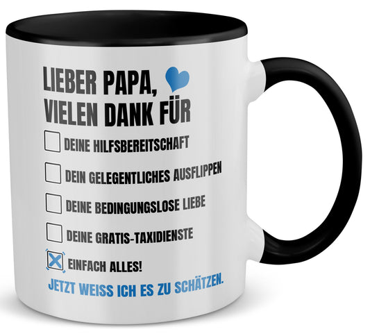 22Feels® Papa Geschenk - Tasse mit Spruch (Weiss-Schwarz, 320ml)-TwoTone Tasse Weiss-Schwarz 320ml-22Feels