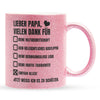22Feels® Papa Geschenk - Glitzertasse mit Spruch (Pink, 320ml)-Glitzertasse Pink 320ml-22Feels