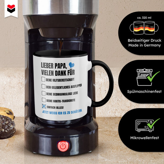 22Feels® Papa Geschenk - Tasse mit Spruch (Weiss-Schwarz, 320ml)-TwoTone Tasse Weiss-Schwarz 320ml-22Feels