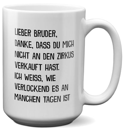 22Feels® Geschenk für Grossen Bruder - XL Tasse mit Spruch (Weiss, 440ml)-Weisse XL Tasse 440ml-22Feels