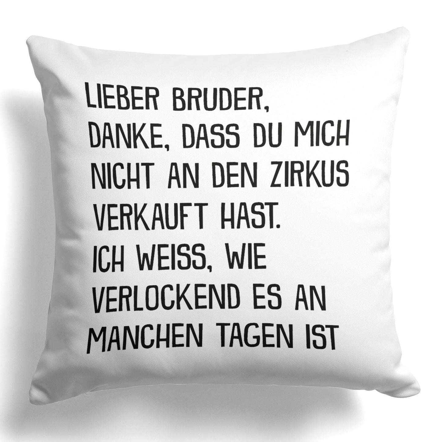 22Feels® Geschenk für Grossen Bruder - Kissen mit Spruch (Weiss 40x40cm)-Kissen Weiss 40x40-22Feels