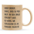 22Feels® Geschenk für Grossen Bruder - Glitzertasse mit Spruch (Gold, 320ml)-Glitzertasse Gold 320ml-22Feels
