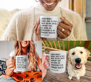 22Feels® Geschenk für Bruder von Schwester - Tasse mit Spruch: Zirkus (Weiss, 320ml)-Weisse Tasse 320ml-22Feels