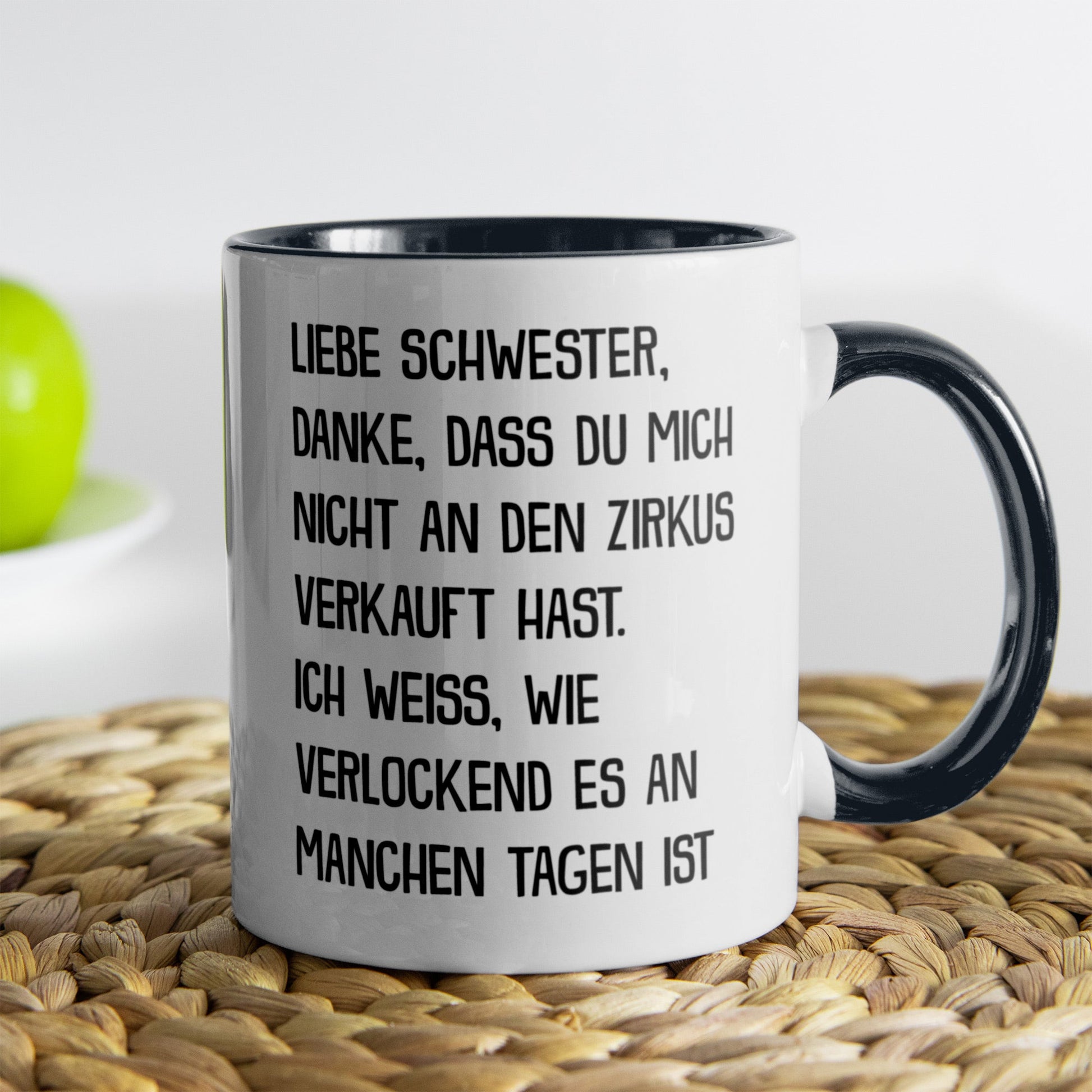 22Feels® Geschenk für Grosse Schwester - Tasse mit Spruch (Weiss-Schwarz, 320ml)-TwoTone Tasse Weiss-Schwarz 320ml-22Feels