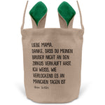 22Feels® Mama Osterkorb von Tochter Mutter mit Henkel Ostergeschenk Tragetasche Ostern Deko Osternest Körbchen Hasenohren (Beige/Grün)-Ostern Tragetasche-22Feels
