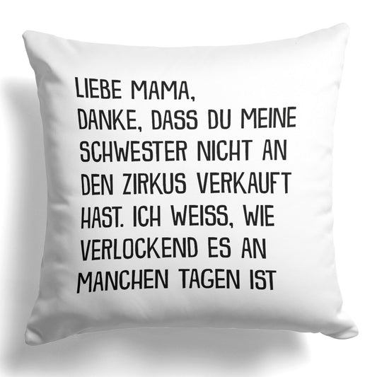 22Feels® Mama Geschenk - Kissen mit Spruch (Weiss 40x40cm)-Kissen Weiss 40x40-22Feels