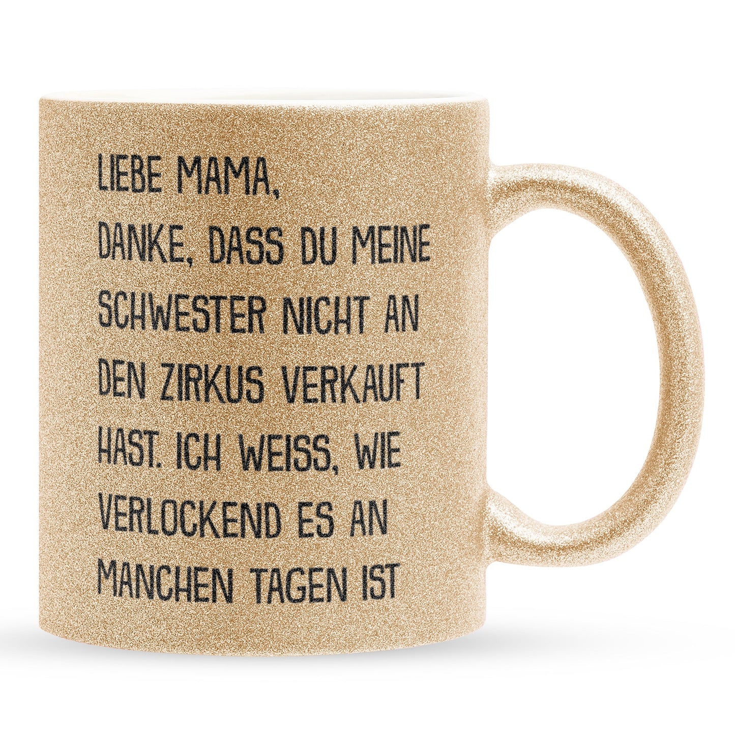 22Feels® Mama Geschenk - Glitzertasse mit Spruch (Gold, 320ml)-Glitzertasse Gold 320ml-22Feels