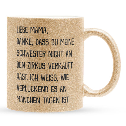 22Feels® Mama Geschenk - Glitzertasse mit Spruch (Gold, 320ml)-Glitzertasse Gold 320ml-22Feels
