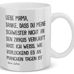 22Feels® Geschenk für Mama von Sohn - Tasse mit Spruch: Zirkus Schwester (Weiss, 320ml)-Weisse Tasse 320ml-22Feels