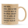 22Feels® Mama Geschenk von Sohn - Glitzertasse mit Spruch (Gold, 320ml)-Glitzertasse Gold 320ml-22Feels