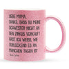 22Feels® Mama Geschenk von Sohn - Glitzertasse mit Spruch (Pink, 320ml)-Glitzertasse Pink 320ml-22Feels