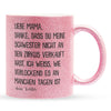 22Feels® Mama Geschenk von Tochter - Glitzertasse mit Spruch (Pink, 320ml)-Glitzertasse Pink 320ml-22Feels