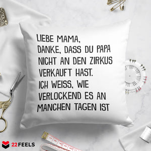 22Feels® Mama Geschenk - Kissen mit Spruch (Weiss 40x40cm)-Kissen Weiss 40x40-22Feels