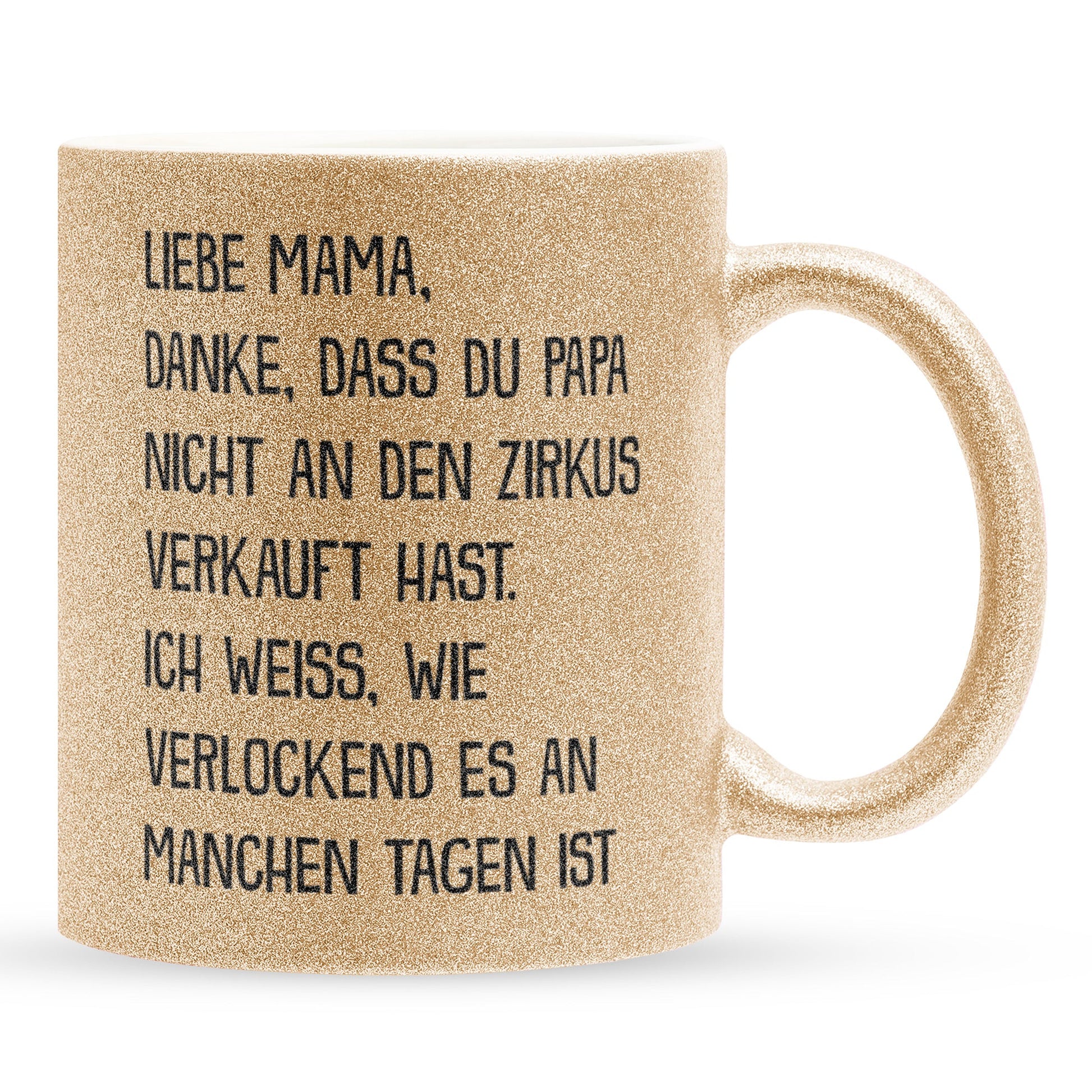 22Feels® Mama Geschenk - Glitzertasse mit Spruch (Gold, 320ml)-Glitzertasse Gold 320ml-22Feels