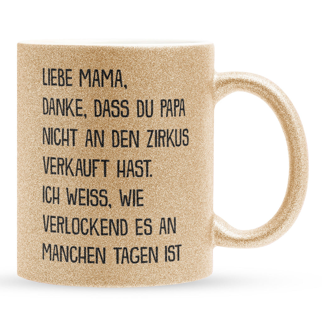 22Feels® Mama Geschenk - Glitzertasse mit Spruch (Gold, 320ml)-Glitzertasse Gold 320ml-22Feels