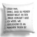 22Feels® Papa Geschenk - Kissen mit Spruch (Weiss 40x40cm)-Kissen Weiss 40x40-22Feels