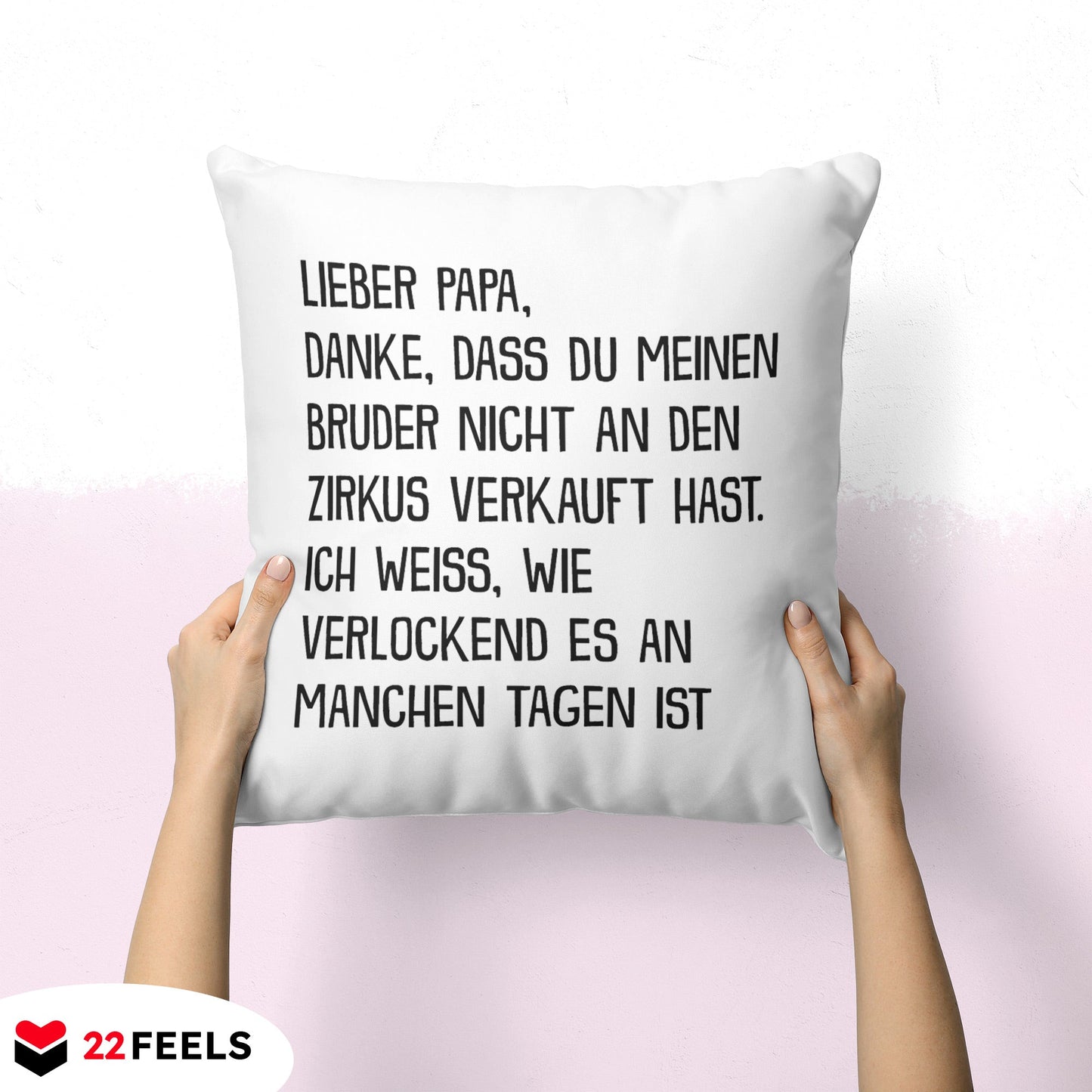 22Feels® Papa Geschenk - Kissen mit Spruch (Weiss 40x40cm)-Kissen Weiss 40x40-22Feels