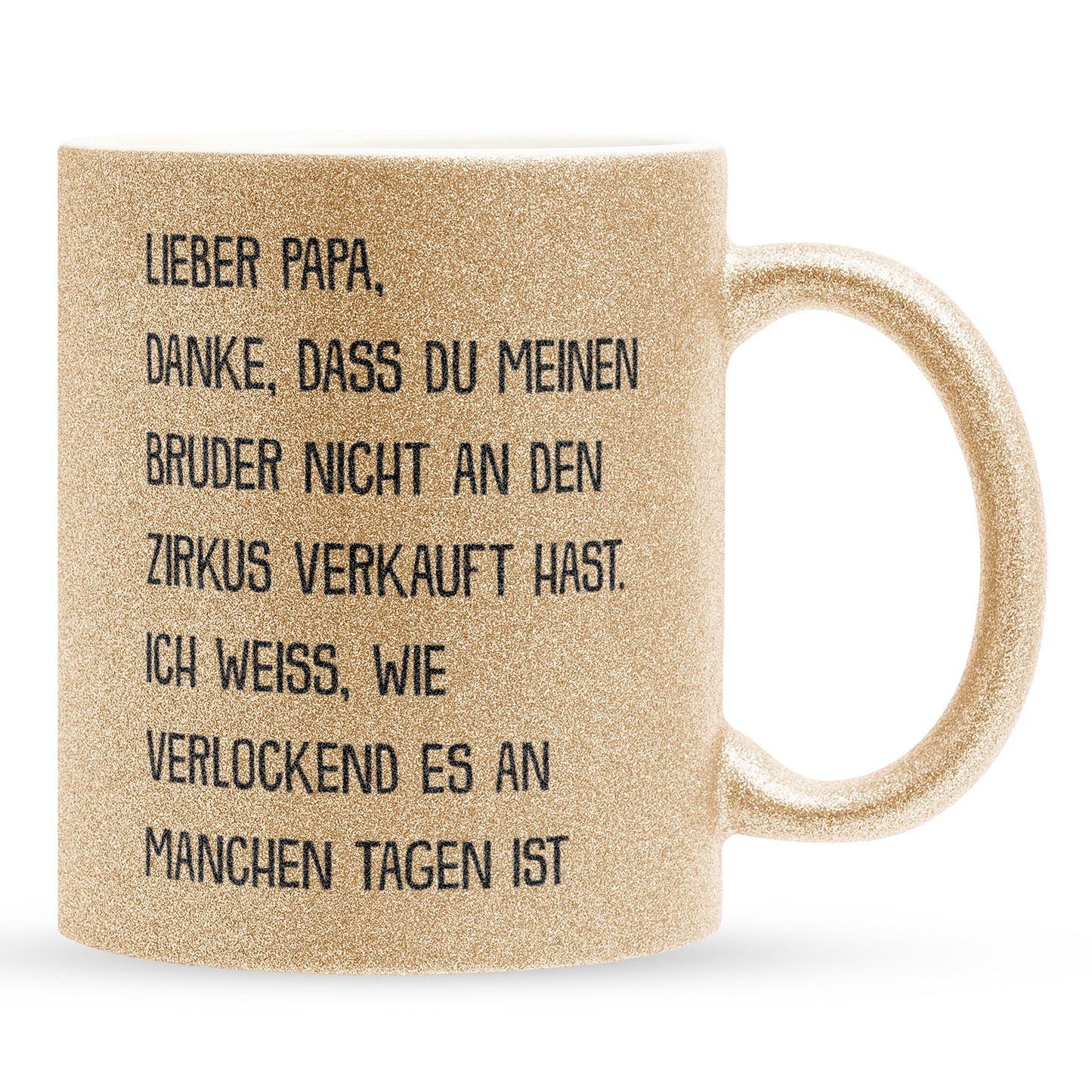 22Feels® Papa Geschenk - Glitzertasse mit Spruch (Gold, 320ml)-Glitzertasse Gold 320ml-22Feels