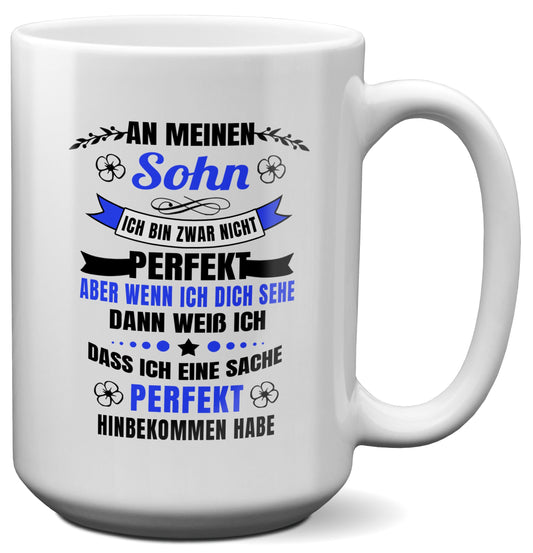 22Feels® Sohn Geschenk - XL Tasse mit Spruch (Weiss, 440ml)-Weisse XL Tasse 440ml-22Feels