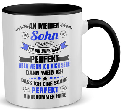 22Feels® Sohn Geschenk - Tasse mit Spruch (Weiss-Schwarz, 320ml)-TwoTone Tasse Weiss-Schwarz 320ml-22Feels