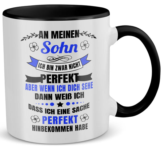22Feels® Sohn Geschenk - Tasse mit Spruch (Weiss-Schwarz, 320ml)-TwoTone Tasse Weiss-Schwarz 320ml-22Feels
