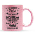 22Feels® Sohn Geschenk - Glitzertasse mit Spruch (Pink, 320ml)-Glitzertasse Pink 320ml-22Feels
