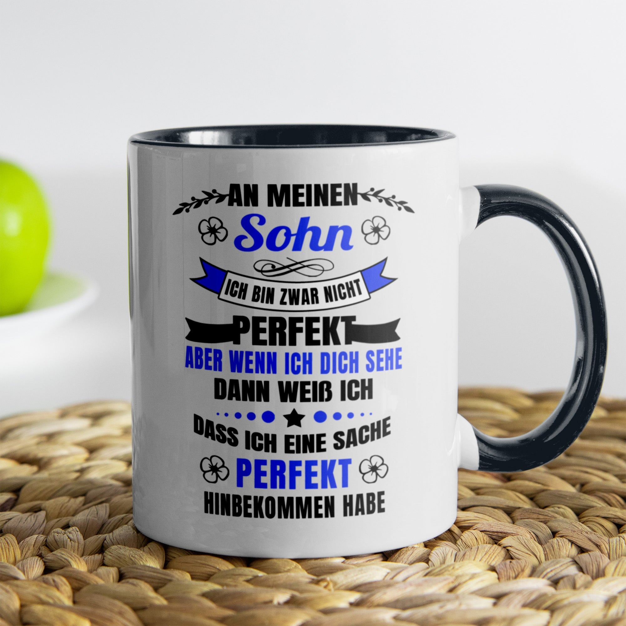 22Feels® Sohn Geschenk - Tasse mit Spruch (Weiss-Schwarz, 320ml)-TwoTone Tasse Weiss-Schwarz 320ml-22Feels