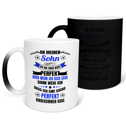 22Feels® Sohn Geschenk - Zaubertasse mit Spruch (Matt-Schwarz und Weiss, 320ml)-Farbwechsel Tasse Matt 320ml-22Feels