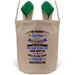 22Feels® Sohn Kinder Osterkorb mit Henkel Ostergeschenk Tragetasche Ostern Deko Osternest Körbchen Hasenohren (Beige/Grün)-Ostern Tragetasche-22Feels