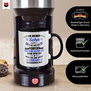 22Feels® Sohn Geschenk - Tasse mit Spruch (Weiss-Schwarz, 320ml)-TwoTone Tasse Weiss-Schwarz 320ml-22Feels