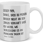 22Feels® Geschenk für Papa von Tochter - Spruch: Zirkus Bruder (Weiss, 320ml)-Weisse Tasse 320ml-22Feels