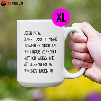 22Feels® Papa Geschenk - XL Tasse mit Spruch (Weiss, 440ml)-Weisse XL Tasse 440ml-22Feels