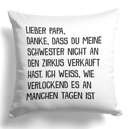 22Feels® Papa Geschenk - Kissen mit Spruch (Weiss 40x40cm)-Kissen Weiss 40x40-22Feels