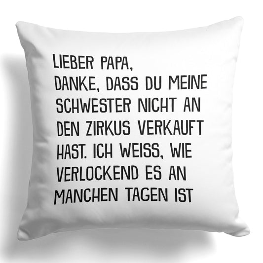 22Feels® Papa Geschenk - Kissen mit Spruch (Weiss 40x40cm)-Kissen Weiss 40x40-22Feels