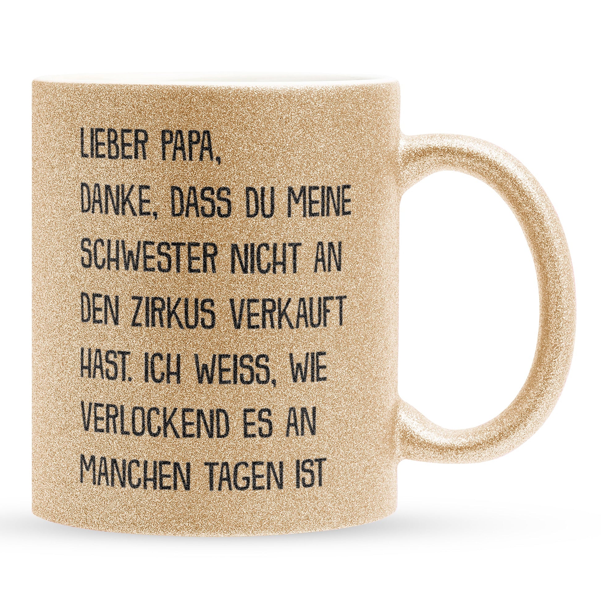 22Feels® Papa Geschenk - Glitzertasse mit Spruch (Gold, 320ml)-Glitzertasse Gold 320ml-22Feels