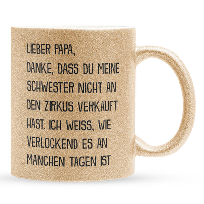 22Feels® Papa Geschenk - Glitzertasse mit Spruch (Gold, 320ml)-Glitzertasse Gold 320ml-22Feels