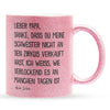 22Feels® Papa Geschenk von Sohn - Glitzertasse mit Spruch (Pink, 320ml)-Glitzertasse Pink 320ml-22Feels